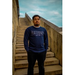 Sweat col rond - Bleu Marine - "Fraternel"