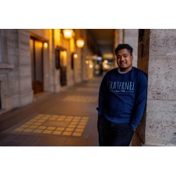 Sweat col rond - Bleu Marine - "Fraternel"