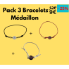 Pack 3 bracelets médaillon